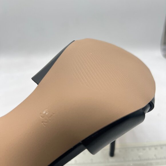 Pazzion Black Sexy Open Toe High Heel Slip On Stiletto Heeled Two Pieces Sandals - Picture 6 of 8